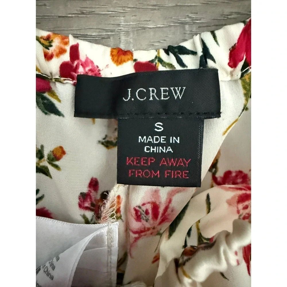 J. Crew Re-Imagined Floral Pajama‎ Satin Shorts Cream Small